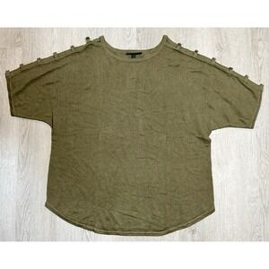 Lane Bryant Cold Shoulder 3/4 Sleeve Sweater Women Size 18/20 Olive Green NWT